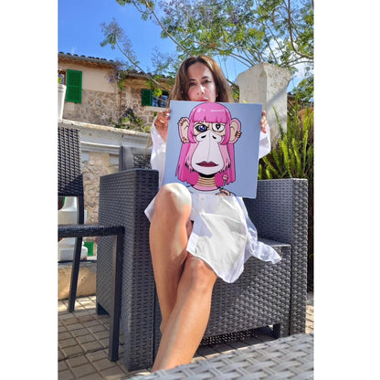 Monkey lady with lollipop
