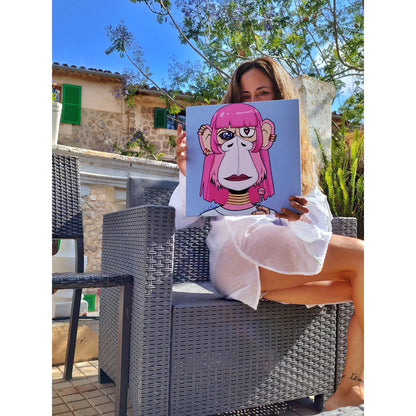 Monkey lady with lollipop