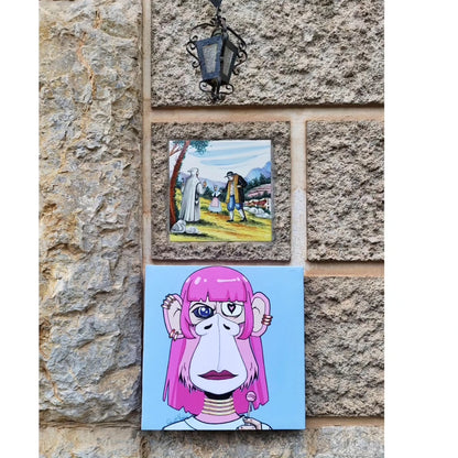 Monkey lady with lollipop