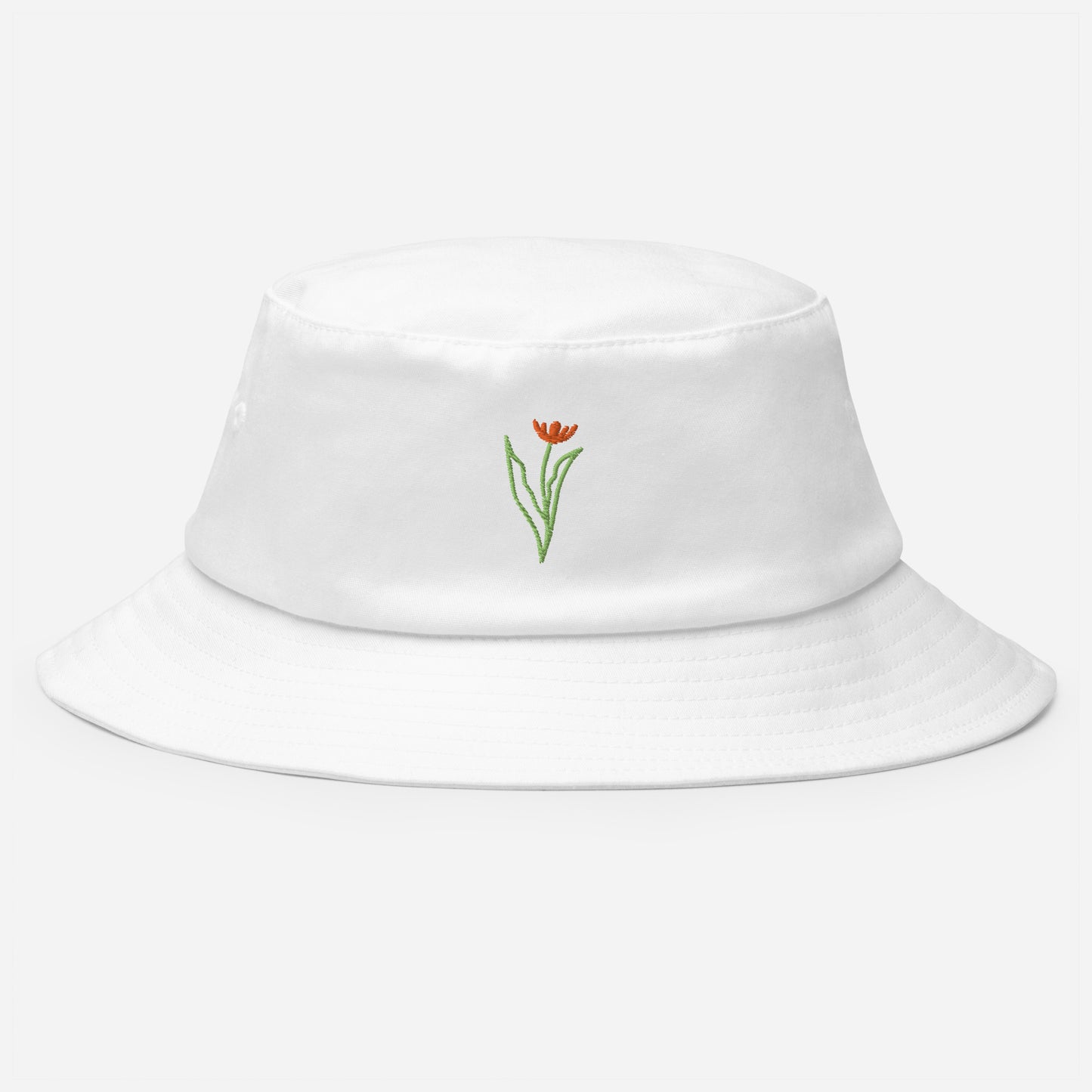 Orange Navy Flowers Bucket Hat