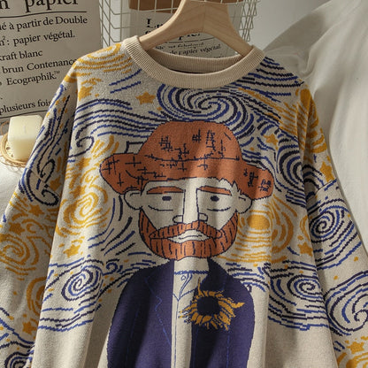Fall Vintage Graphic Art Sweater