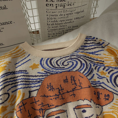 Fall Vintage Graphic Art Sweater