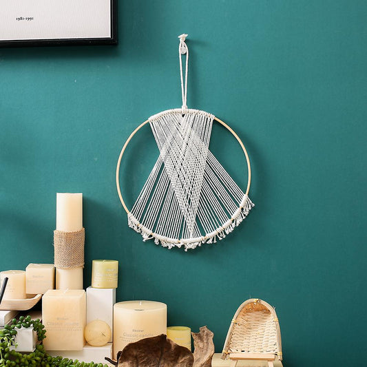 Handmade Round Cotton Yarn Wall Hanging Macrame